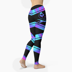 Gradient Gothic Open Back Tank Top And Leggings Set - Wonder Skull