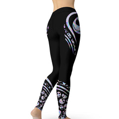 Holographic Gothic Open Back Tank Top And Leggings Set - Wonder Skull