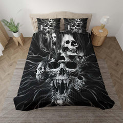 Horror Screaming Skull Duvet Cover Set - Wonder Skull