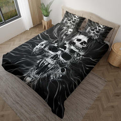 Horror Screaming Skull Duvet Cover Set - Wonder Skull