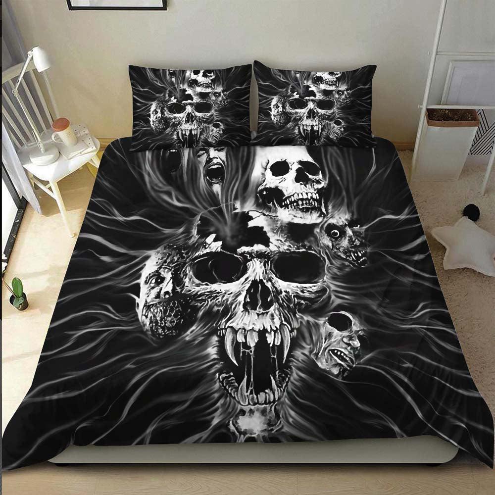 Horror Screaming Skull Duvet Cover Set - Wonder Skull