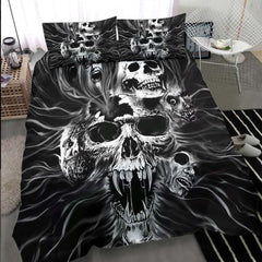 Horror Screaming Skull Duvet Cover Set - Wonder Skull