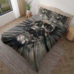 Horror Skull Ripping Through Duvet Cover Set - Wonder Skull