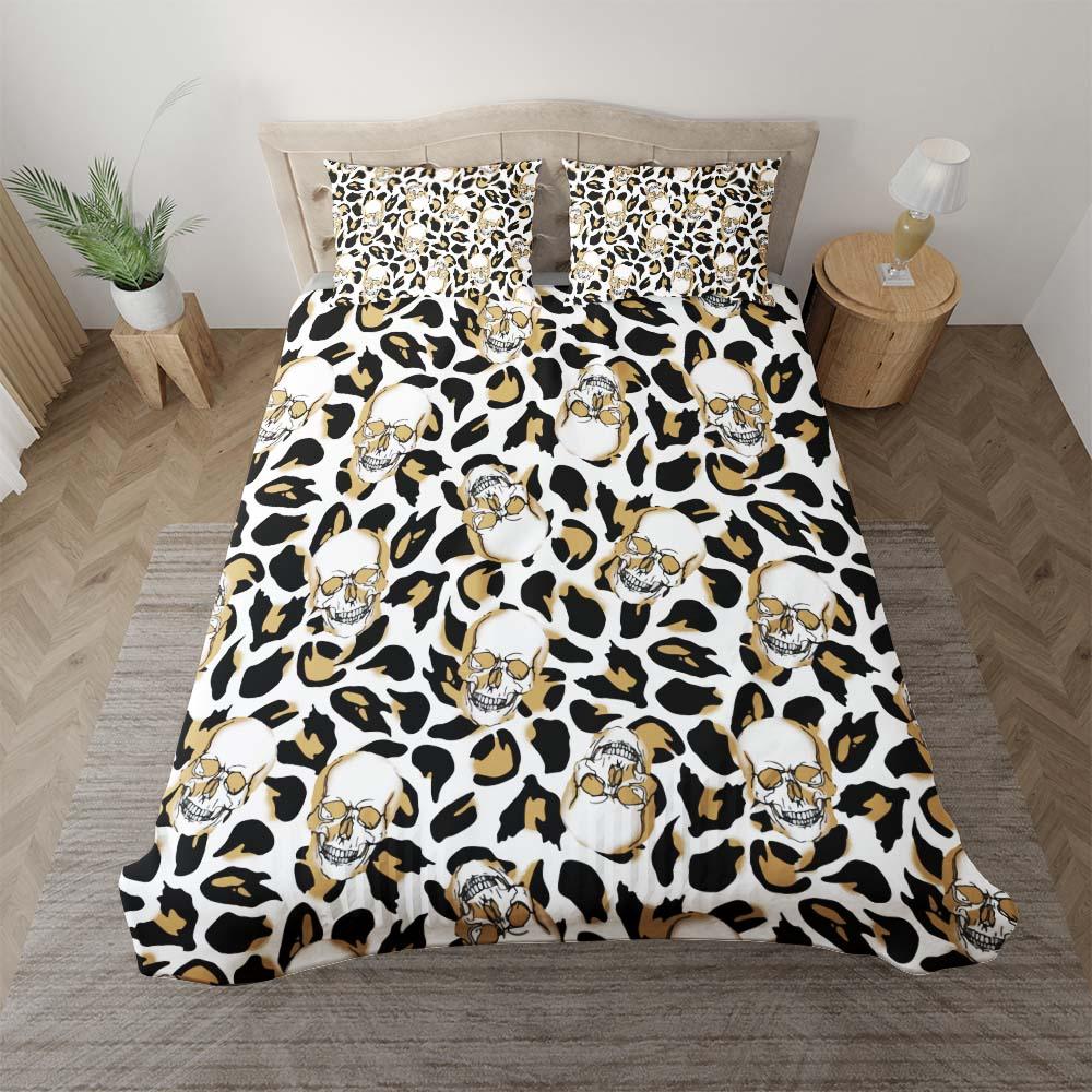 Leopard Skull Pattern Duvet Cover Set - Wonder Skull
