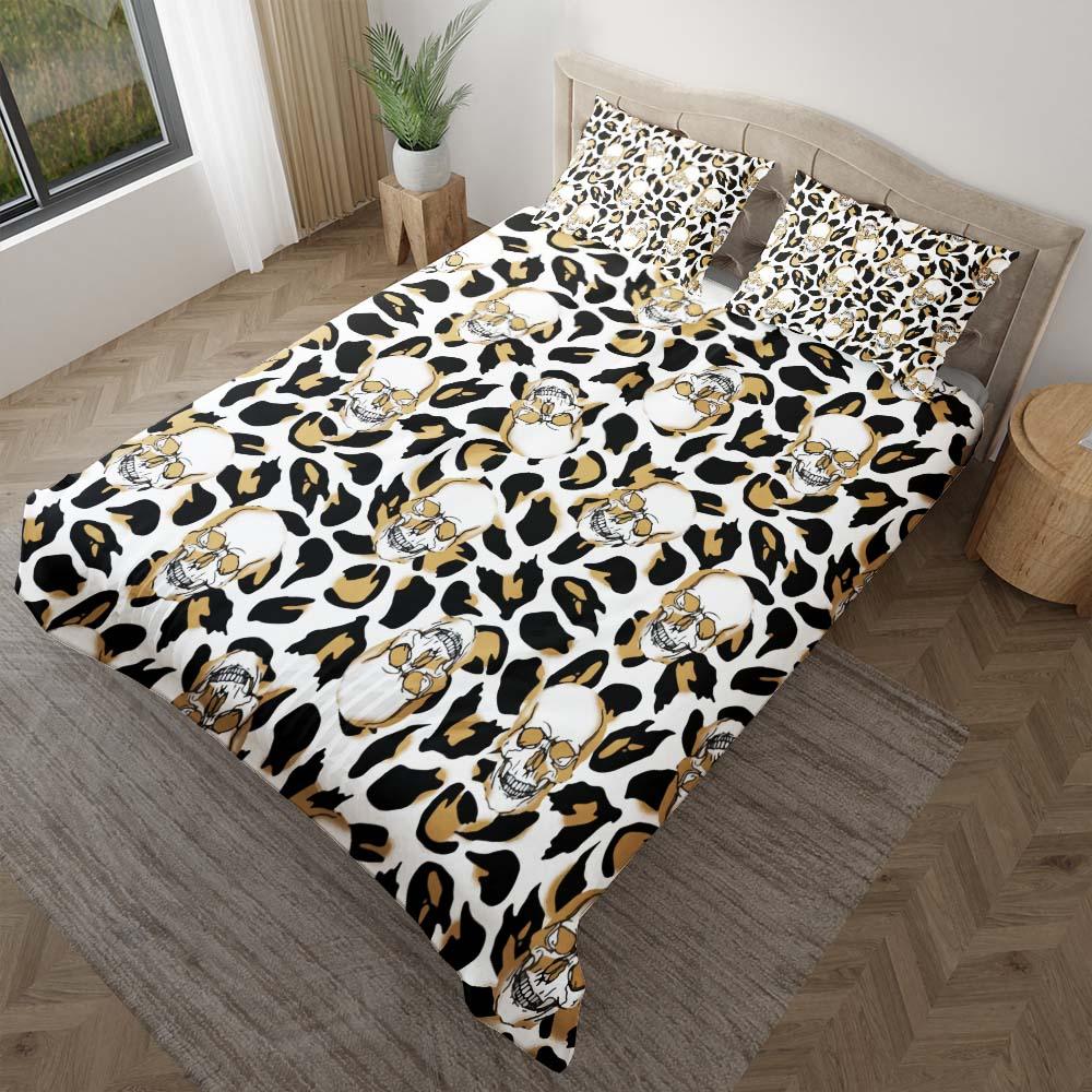 Leopard Skull Pattern Duvet Cover Set - Wonder Skull