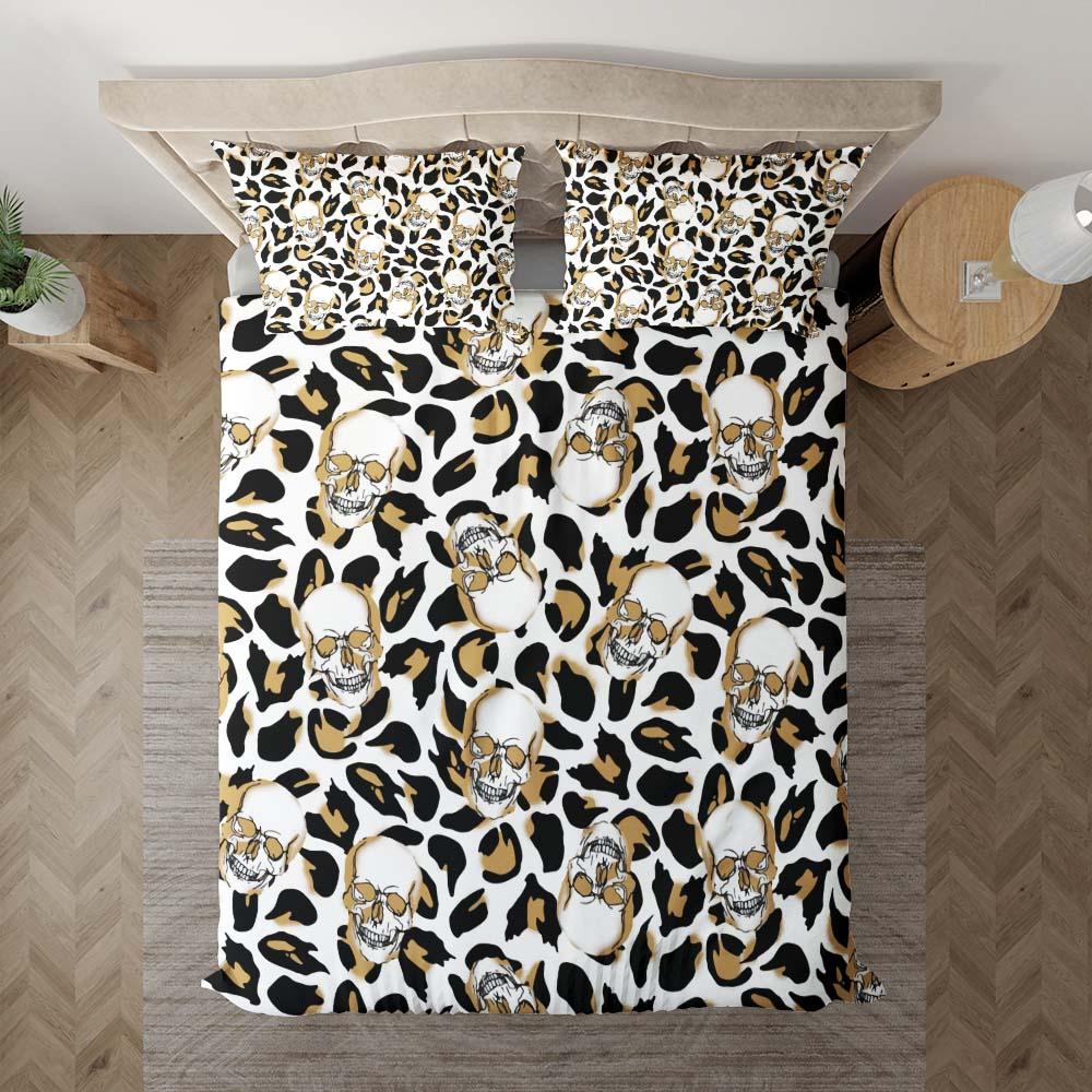 Leopard Skull Pattern Duvet Cover Set - Wonder Skull