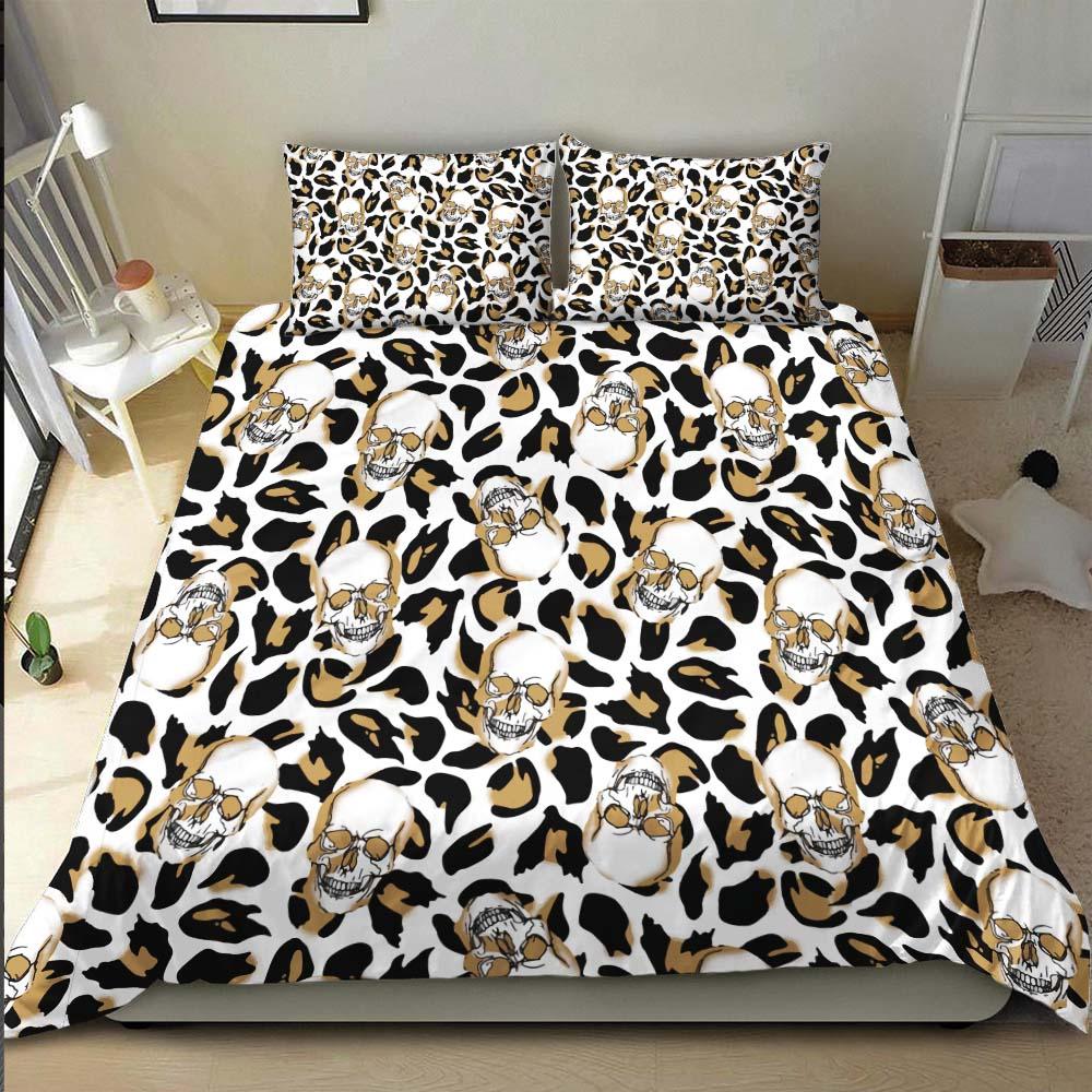 Leopard Skull Pattern Duvet Cover Set - Wonder Skull