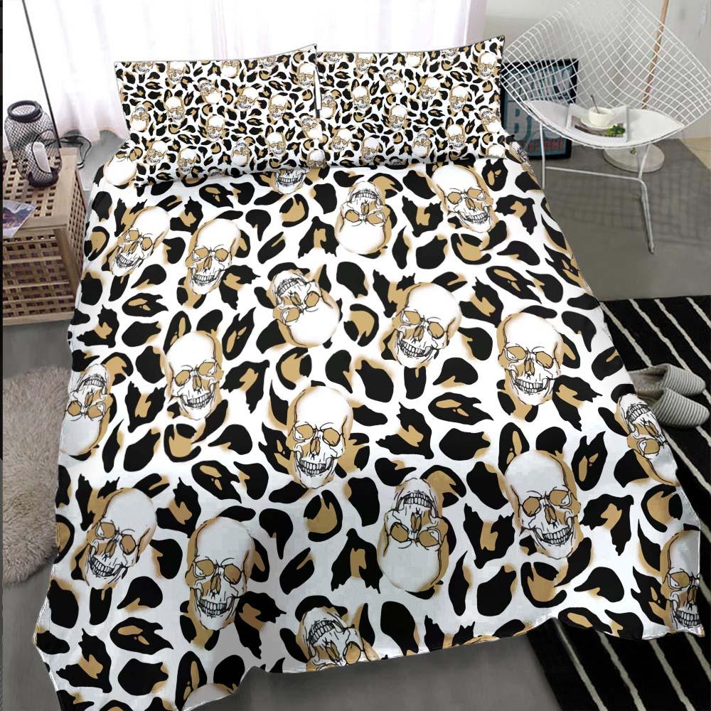 Leopard Skull Pattern Duvet Cover Set - Wonder Skull