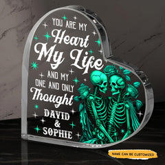 You Are My Heart - Customized Skull Couple Crystal Heart Anniversary Gifts - Wonder Skull