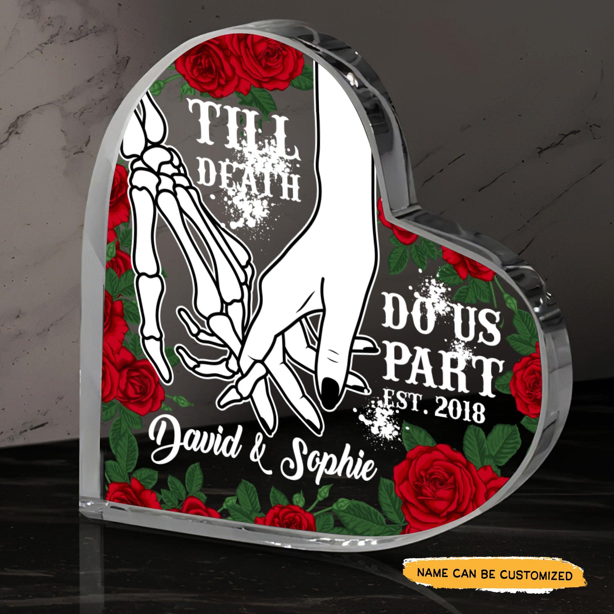 Till Death - Customized Skull Couple Crystal Heart Anniversary Gifts - Wonder Skull