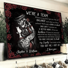 We're Are Team - Gothic Skull Girl Personalized Horizontal Canvas - Wonder Skull