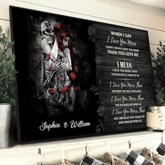 When I Say - Gothic Skull Girl Personalized Horizontal Canvas - Wonder Skull