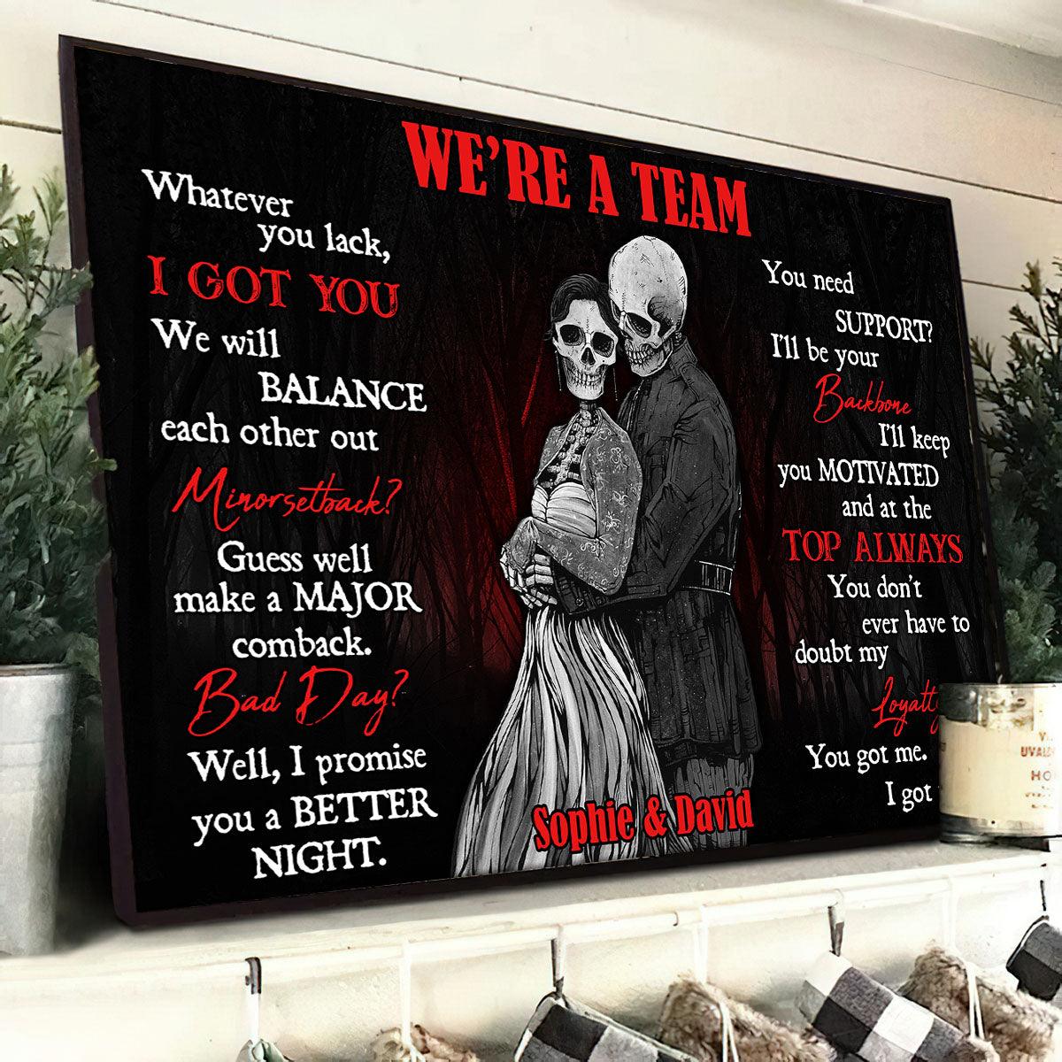 I Got You We Will Balance - Gothic Skull Personalized Horizontal Canvas - Wonder Skull