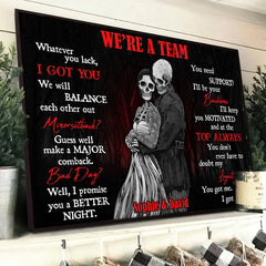 I Got You We Will Balance - Gothic Skull Personalized Horizontal Canvas - Wonder Skull