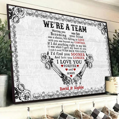 I Love You Forever - Gothic Skull Personalized Horizontal Canvas - Wonder Skull