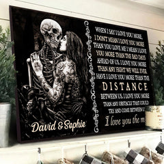 When I Say I Love You More - Gothic Skull Personalized Horizontal Canvas - Wonder Skull