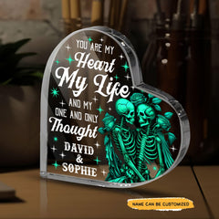 You Are My Heart - Customized Skull Couple Crystal Heart Anniversary Gifts - Wonder Skull