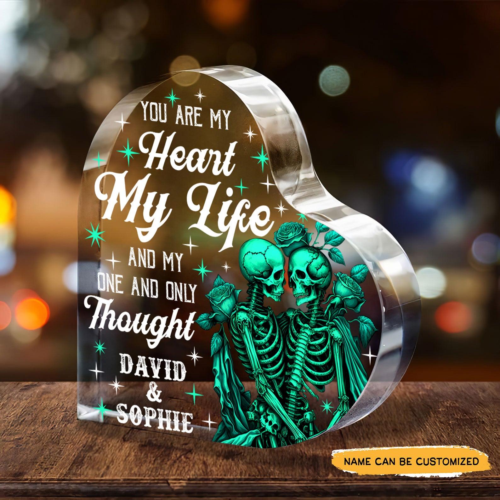 You Are My Heart - Customized Skull Couple Crystal Heart Anniversary Gifts - Wonder Skull