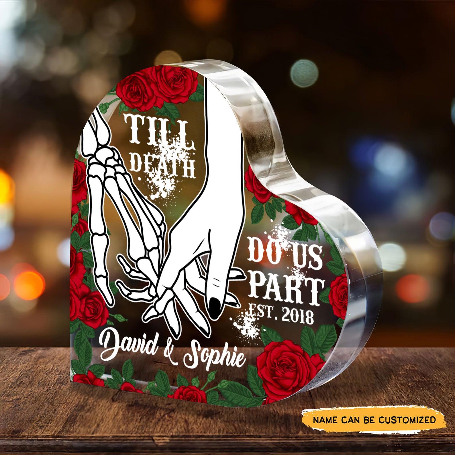 Till Death - Customized Skull Couple Crystal Heart Anniversary Gifts - Wonder Skull