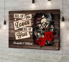 All Of Me - Gothic Skull Personalized Horizontal Canvas - Wonder Skull