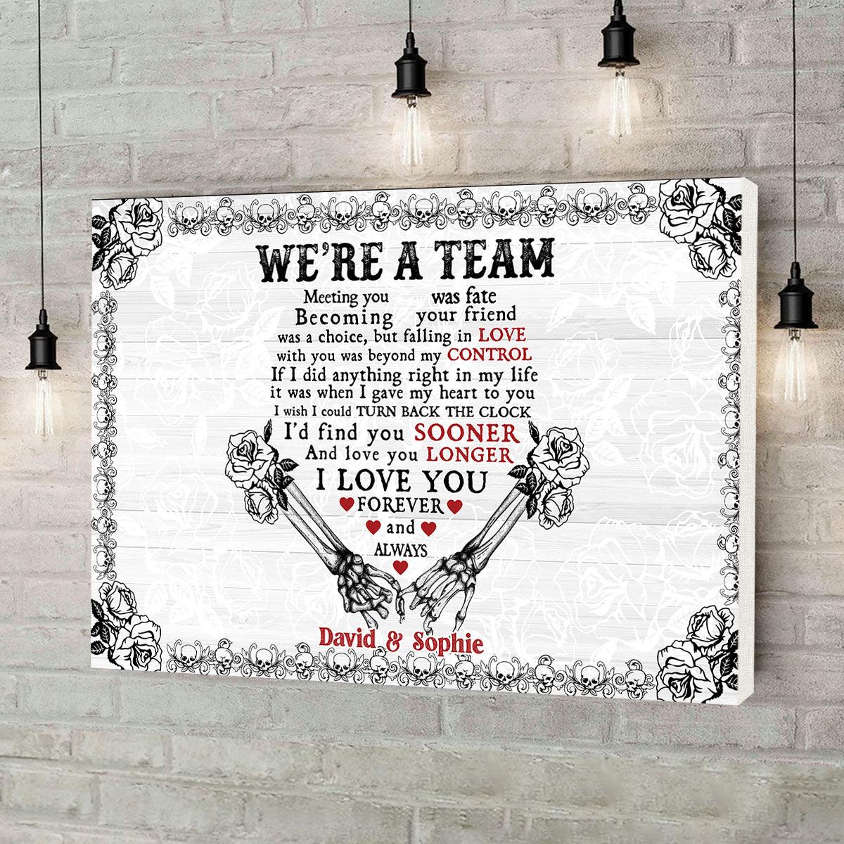 I Love You Forever - Gothic Skull Personalized Horizontal Canvas - Wonder Skull