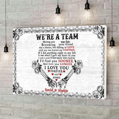 I Love You Forever - Gothic Skull Personalized Horizontal Canvas - Wonder Skull