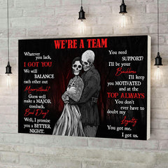 I Got You We Will Balance - Gothic Skull Personalized Horizontal Canvas - Wonder Skull