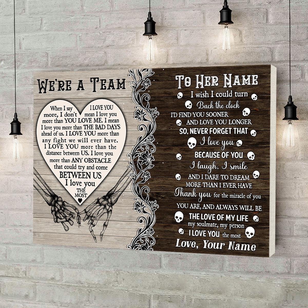 I Wish I Could Turn - Gothic Skull Personalized Horizontal Canvas - Wonder Skull