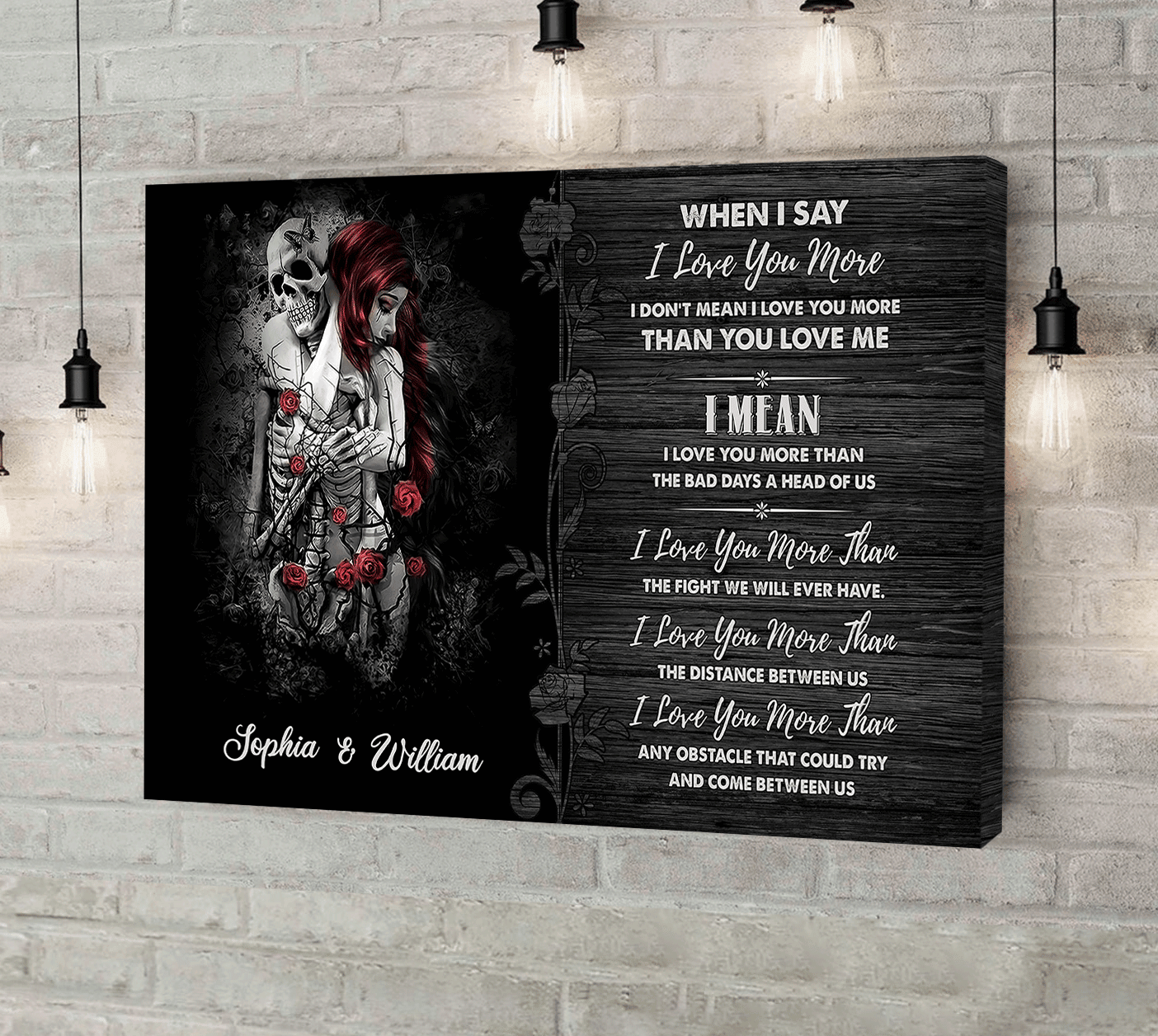 When I Say - Gothic Skull Girl Personalized Horizontal Canvas - Wonder Skull