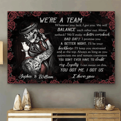 We're Are Team - Gothic Skull Girl Personalized Horizontal Canvas - Wonder Skull