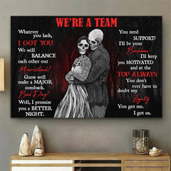 I Got You We Will Balance - Gothic Skull Personalized Horizontal Canvas - Wonder Skull