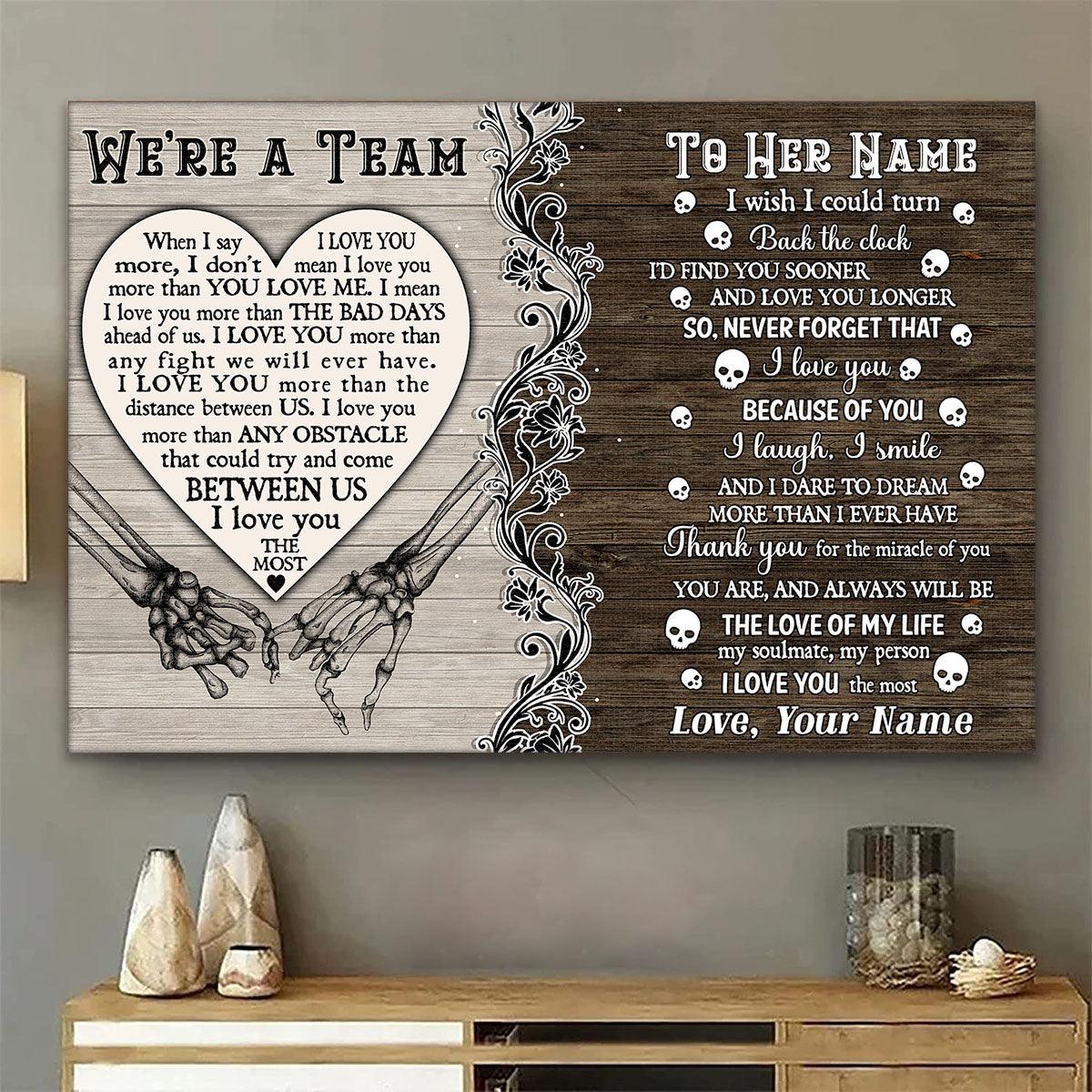 I Wish I Could Turn - Gothic Skull Personalized Horizontal Canvas - Wonder Skull