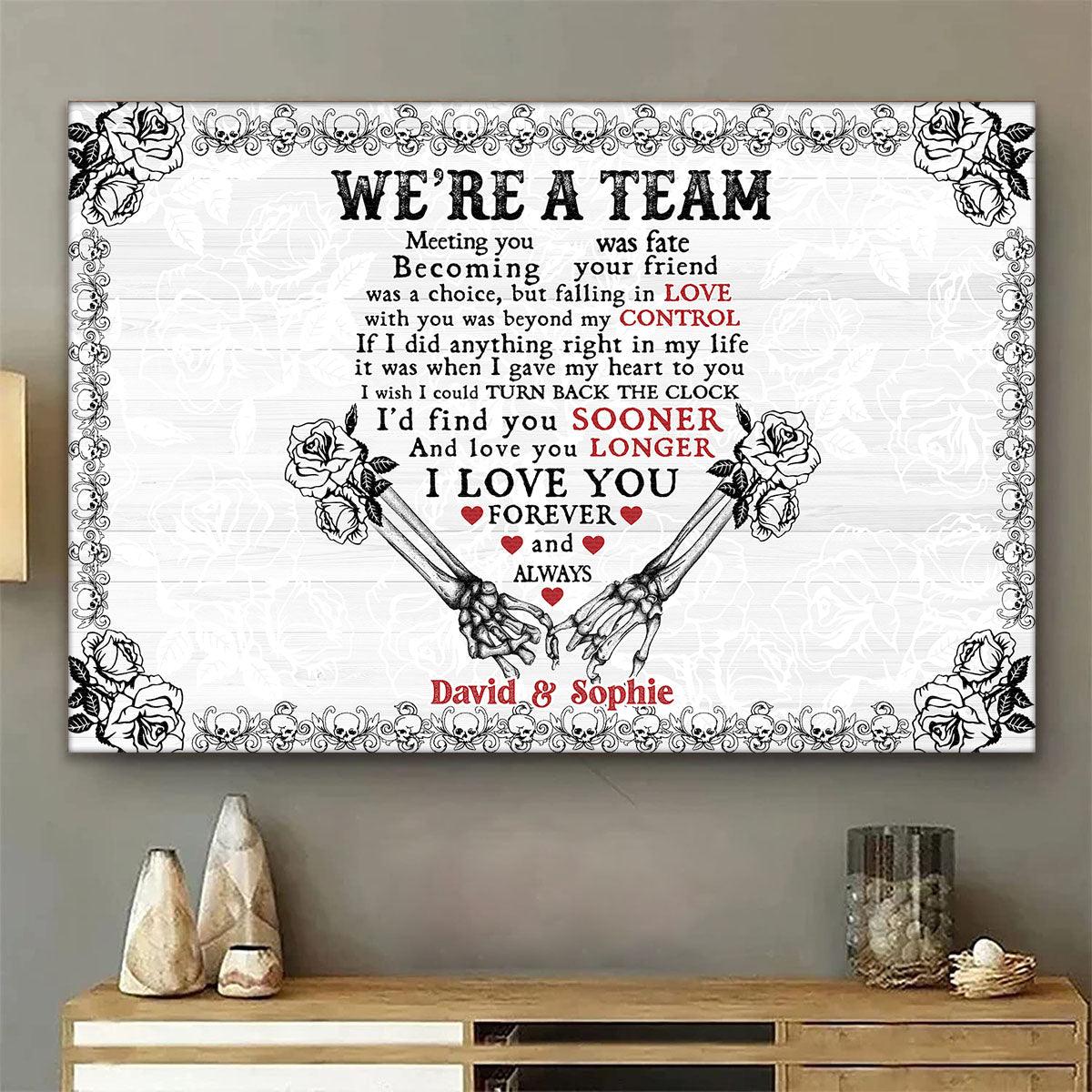 I Love You Forever - Gothic Skull Personalized Horizontal Canvas - Wonder Skull