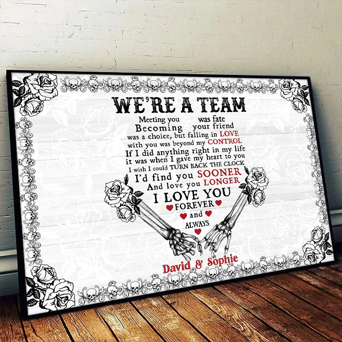 I Love You Forever - Gothic Skull Personalized Horizontal Canvas - Wonder Skull