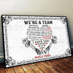 I Love You Forever - Gothic Skull Personalized Horizontal Canvas - Wonder Skull