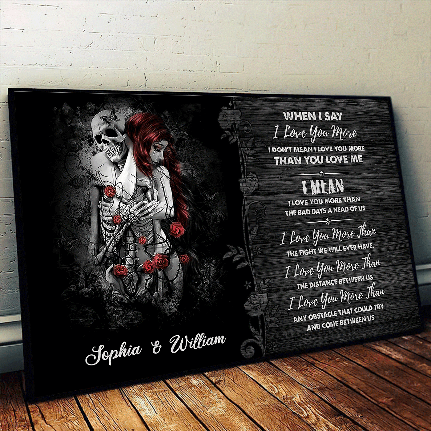 When I Say - Gothic Skull Girl Personalized Horizontal Canvas - Wonder Skull