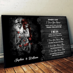 When I Say - Gothic Skull Girl Personalized Horizontal Canvas - Wonder Skull