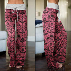 Gothic Skull High-waisted Straight-leg Trousers - Wonder Skull