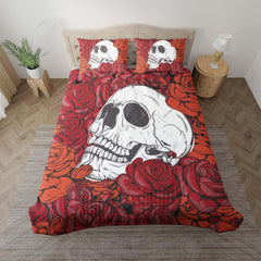 Painting Rose Skull Art Duvet Cover Set - Wonder Skull