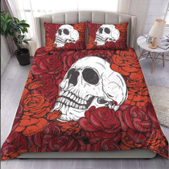 Painting Rose Skull Art Duvet Cover Set - Wonder Skull