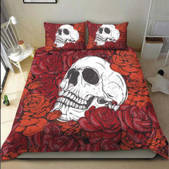Painting Rose Skull Art Duvet Cover Set - Wonder Skull