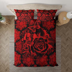 Pattern Red Skull Mandala Duvet Cover Set - Wonder Skull