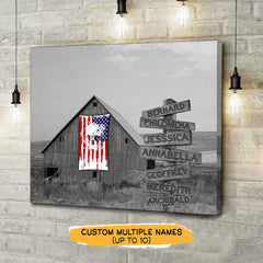 Skull American Barn Multi-Names Canvas Gallery Wraps