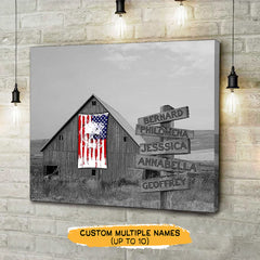 Skull American Barn Multi-Names Canvas Gallery Wraps