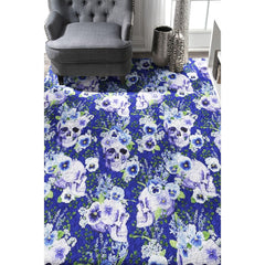 Skull Bloomfield Ave Purple Pansy Area Rugs - Wonder Skull