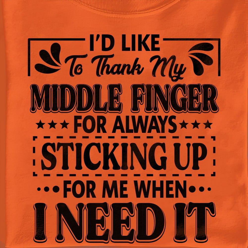 I'd To Thank My Middle Finger T-Shirt - Wonder Skull