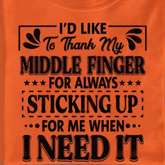 I'd To Thank My Middle Finger T-Shirt - Wonder Skull