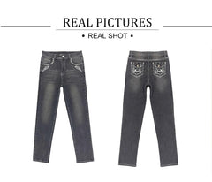 Beauty Dark Grey Skull Jeans For Women - Wonder Skull