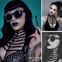 Black Gothic Harness, Powerful Garter Belt For Women - Wonder Skull