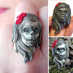 Day Of The Dead Skull Rings, Gorgeous Band Ring - Wonder Skull